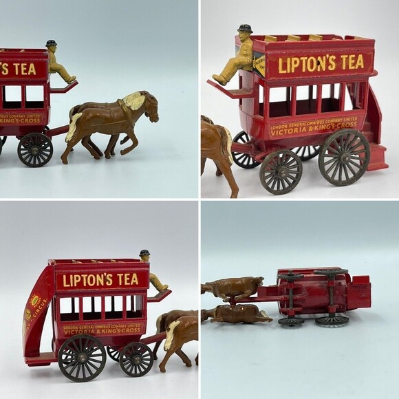 Matchbox Lesney Models of Yesteryear No. 12 Horse Bus Lipton's Tea No Box - Picture 7 of 16
